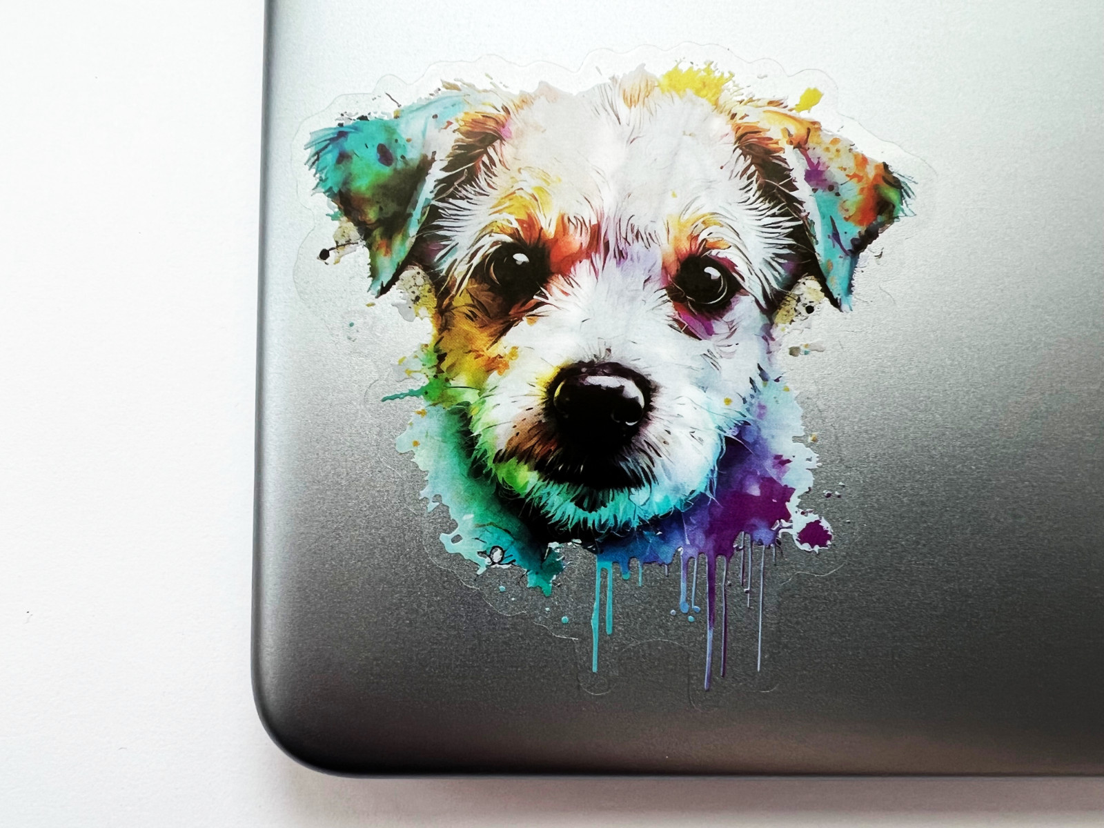 2x Cute Puppy Dog 3in Transparent Stickers Small Dog Decal For Book Laptop Phone
