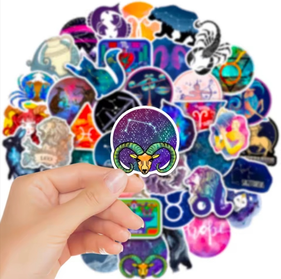 10 PCS Zodiac Constellations Galaxy Astrology Astronomy Stickers BRAND NEW