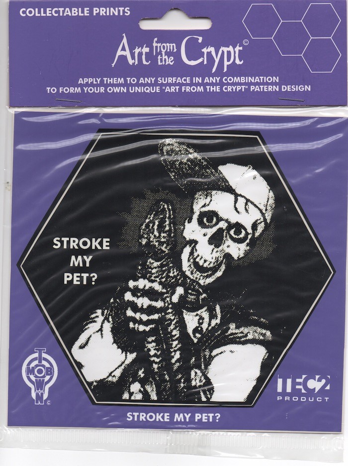 Art From The Crypt – Collectable Print Cling Sticker – Stroke My Pet?