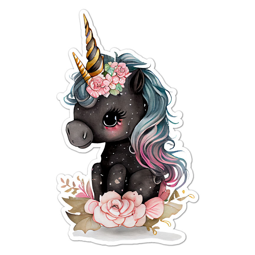 Unicorn Rose, Vinyl Decal Sticker, Indoor Outdoor, 3 Sizes, #8766