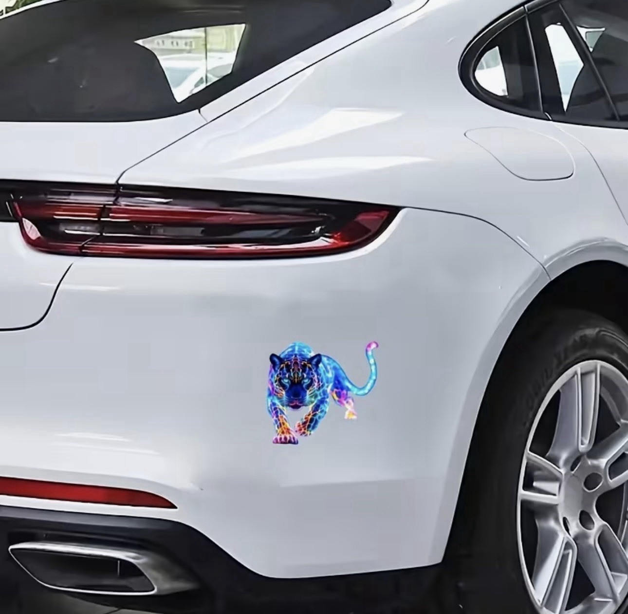 BRIGHT LED NEON PANTHER LEOPARD CAT FELINE 7” INCH LARGE VINYL DECAL STICKER 1PC