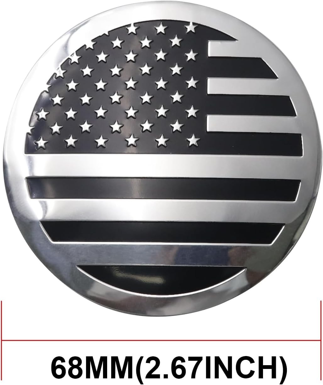 68mm Aluminum Wheel Center Caps – Silver & Black Metal Hub Caps (4 Pack)