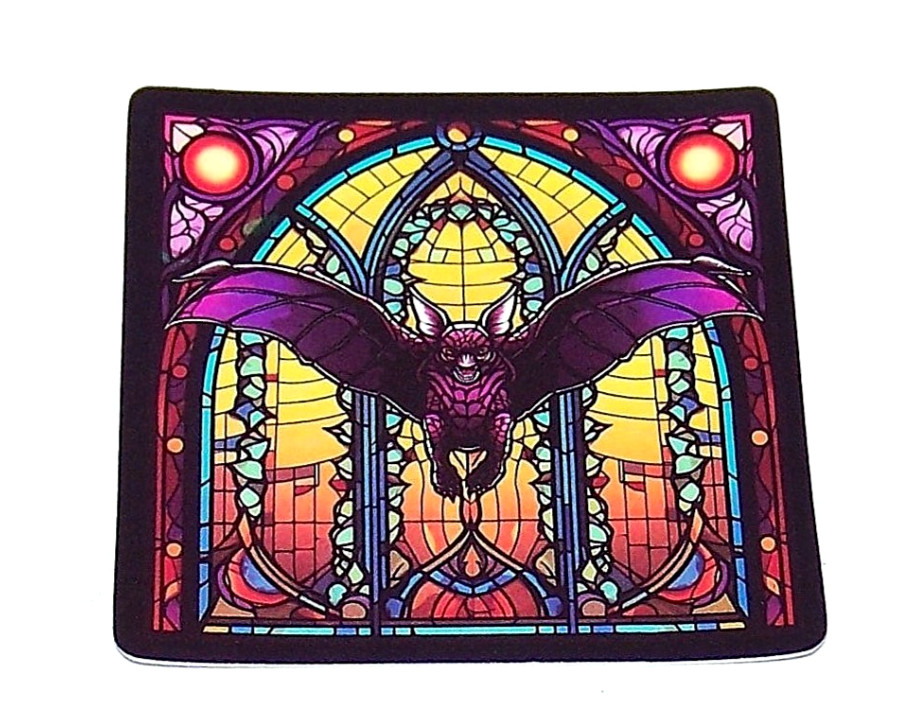 STAINED GLASS – Die Cut Sticker Decal Stained Glass Vampire Bat