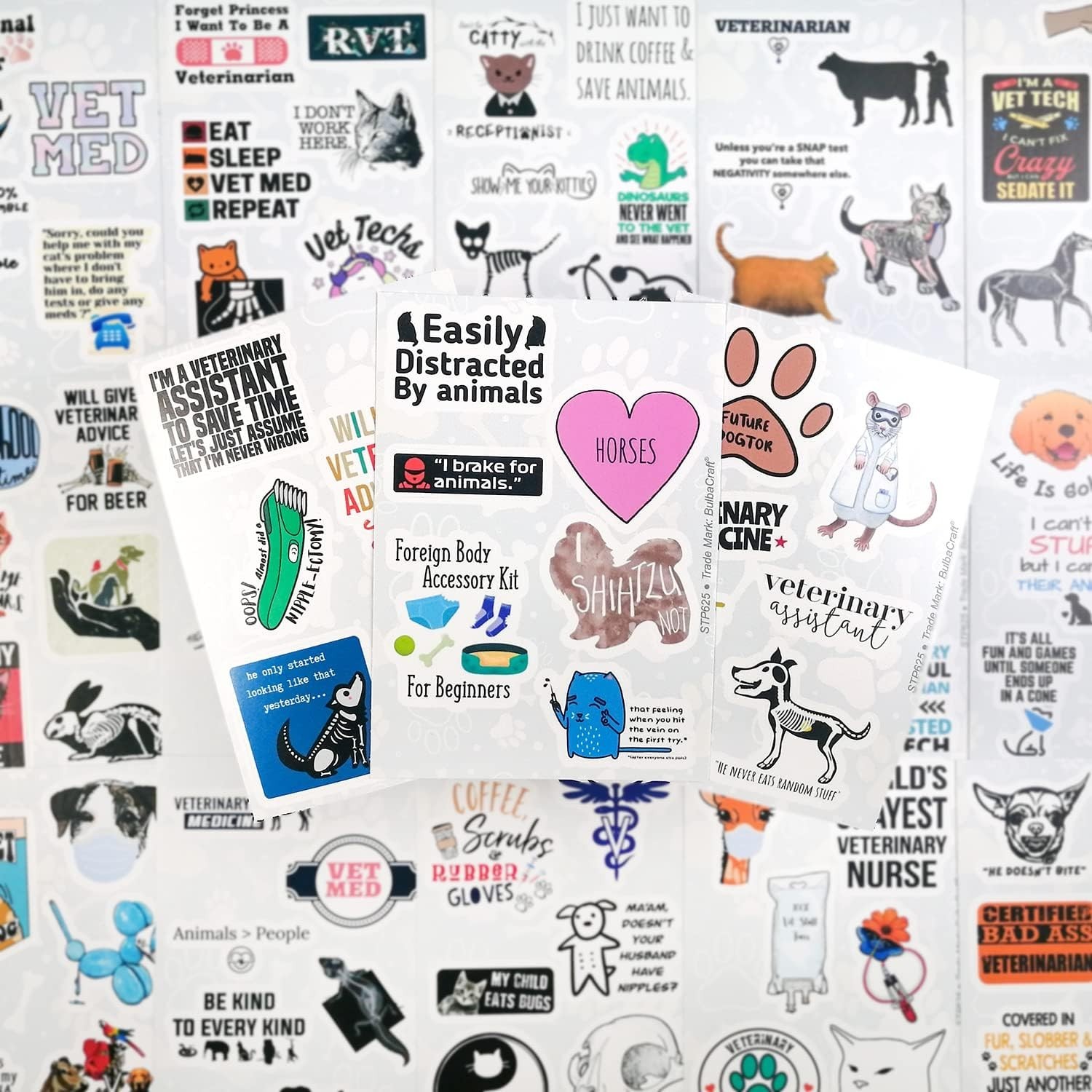 100 Count Veterinary Stickers – Humorous Decals for Vets & Pet Lovers