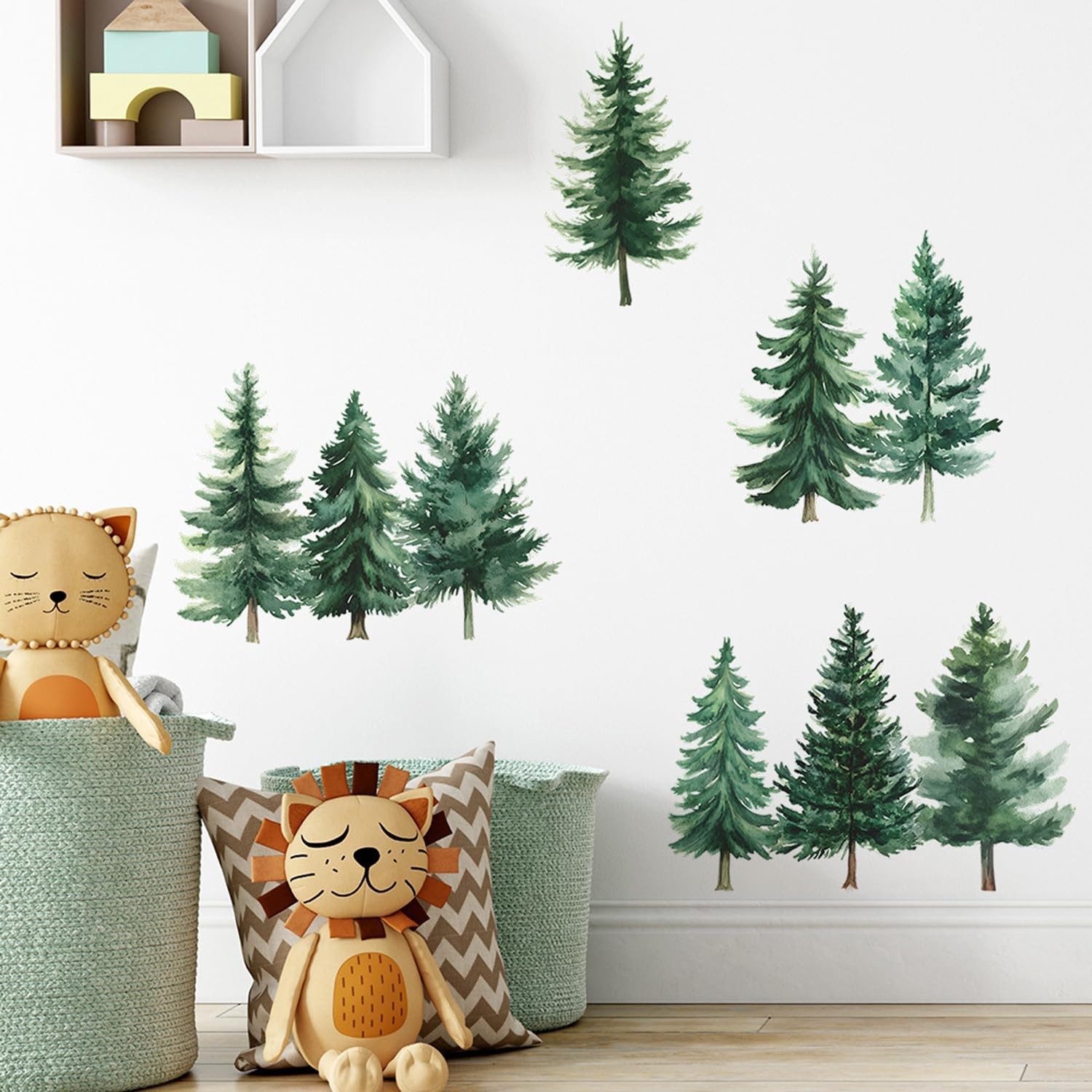 Large Woodland Nursery Decor Watercolor Pine Tree Wall Stickers Nursery Wall …