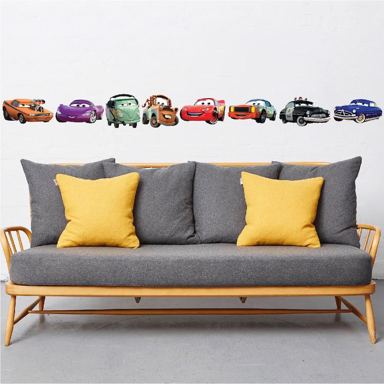 Cars Wall Decal Mural Disney Pixar Animation Mater Lightning McQueen Sally, b43
