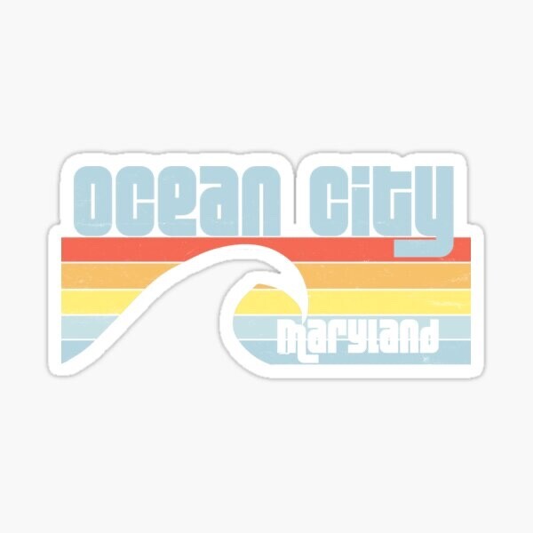 Ocean City Maryland Ocean Hometown Beach Travel Summer Vinyl Decal Sticker
