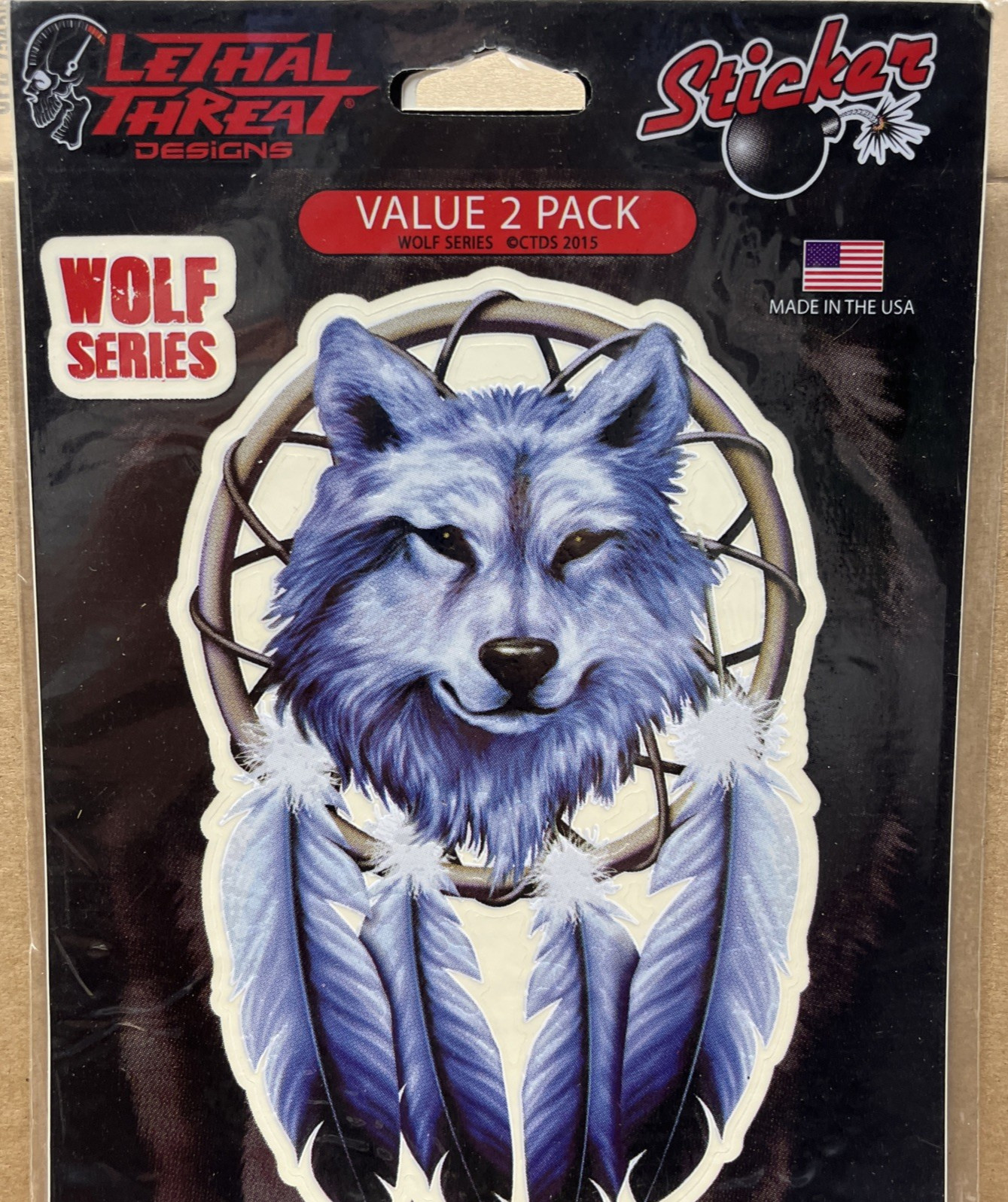 Lethal Threat Wolf Stickers Lot Tribal Howling Wolf Decal Car Truck USA SB37725