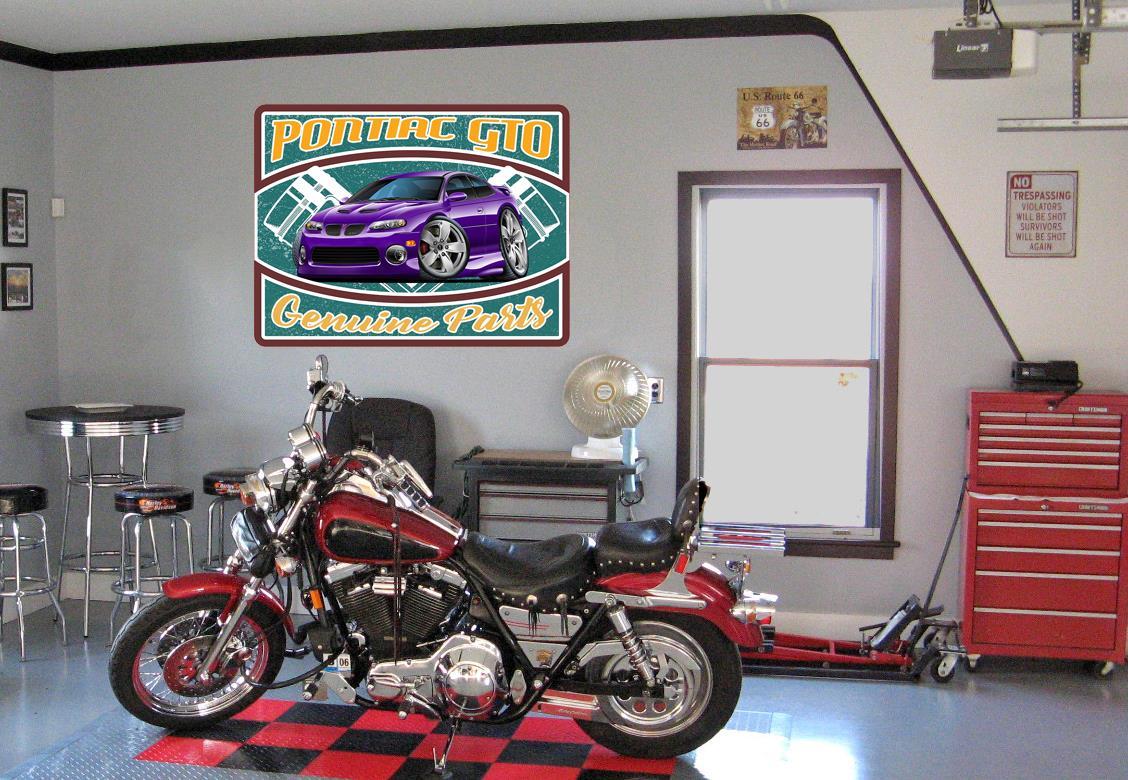 2004-06 Pontiac GTO GENUINE PARTS Garage Sign Wall Art Graphic Sticker