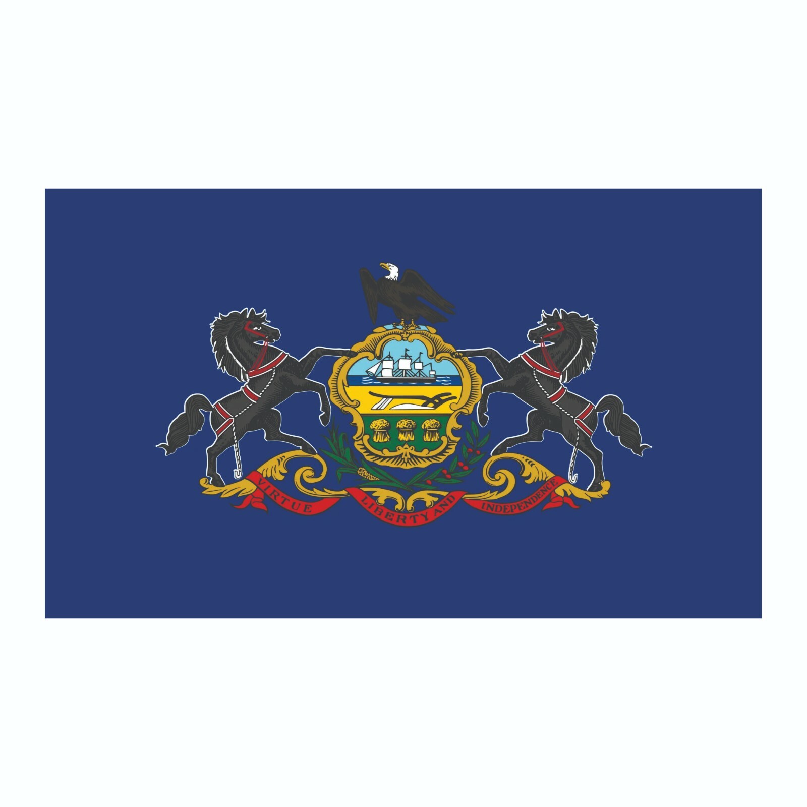 Pennsylvania State Flag Sticker, Decal, Bumper Sticker Vacation Sticker 3" x 5"