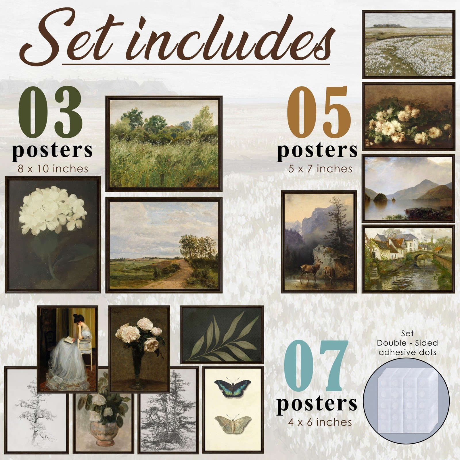 MAZUKO 15 Pcs Vintage Wall Art Decor, Vintage Posters for Room, Vintage Art P…