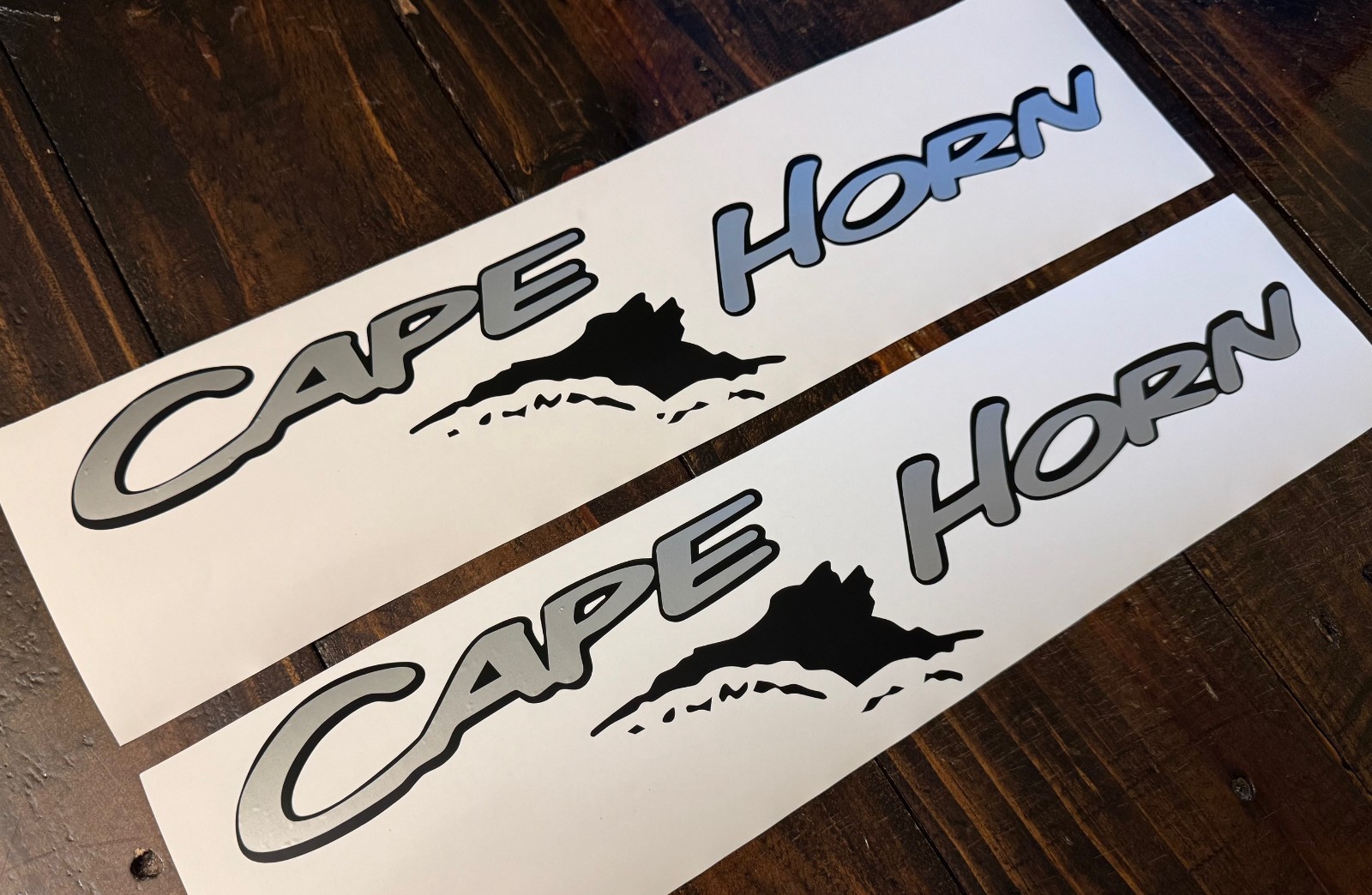 Cape Horn Replacement Boat Decal Silver & Black (Set 2) Stickers Logo Fishing