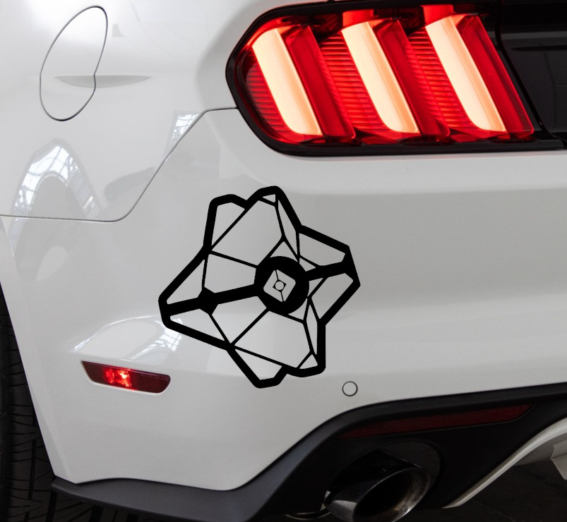 Ghost Destiny Guardian Indoor/Outdoor Vinyl Decal Matte Black/White