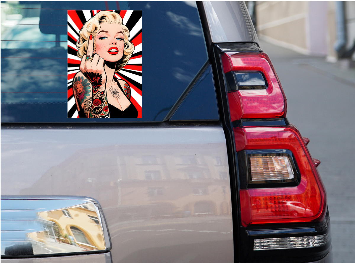 👀 Marilyn Monroe Flipping Bird Sticker/Decal Vinyl Graphic 2”-16" You Choose!🔥
