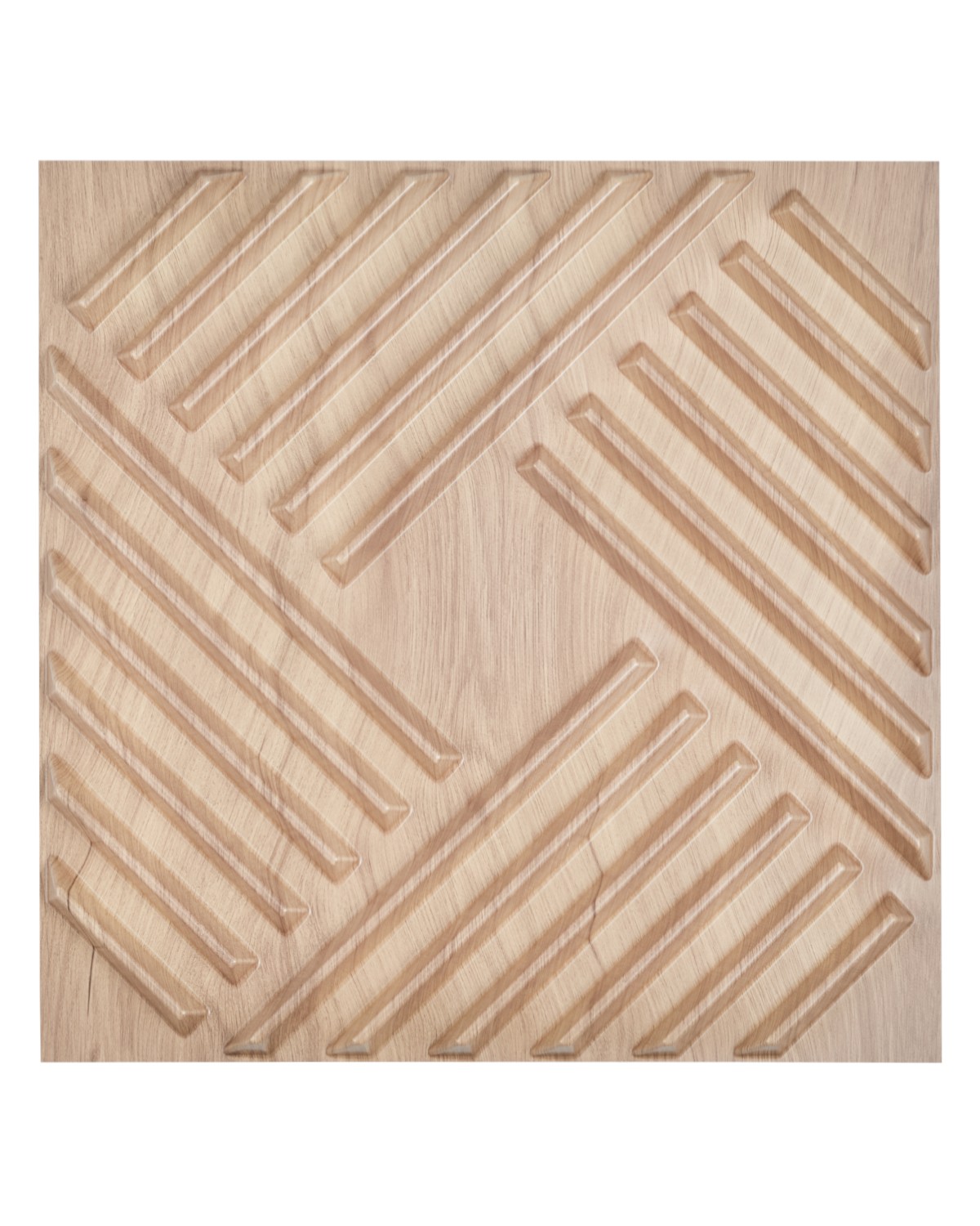 12 Pack 3D Wall Panels 19.7" x 19.7" Decorative PVC Tiles Slat Design Light Wood