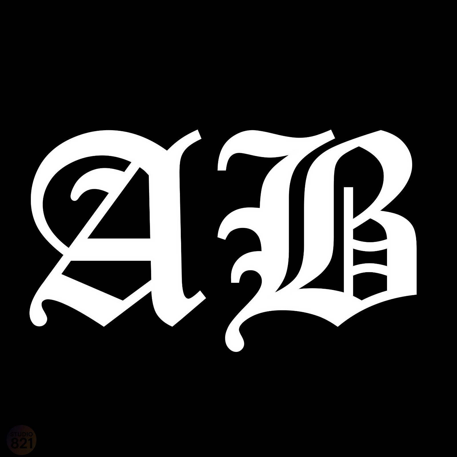 Custom Old English Initial Decal | 1–3 Letter Vinyl Monogram Sticker