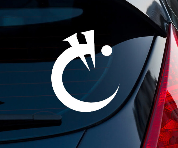 Mistborn Iron Metal Indoor Outdoor Matte White Vinyl Decal 3"x2.48"
