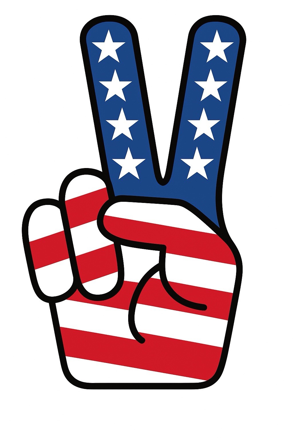American Flag Peace Patriotic Sticker USA Red White And Blue Fourth Of July 3”