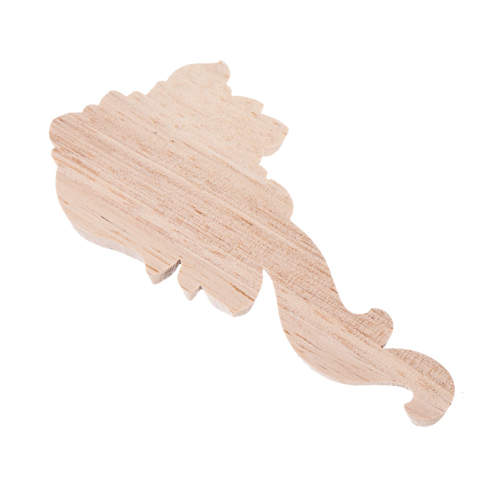 4pcs Rose Shape Wood Appliques for Furniture, 10.5cm Length