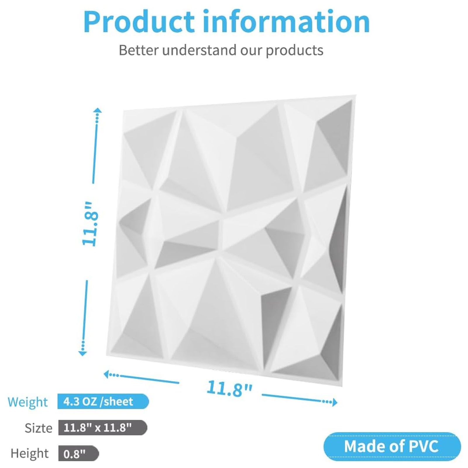 10pcs 3D Wall Panels Decorative Covering PVC Cladding Wallpaper Tiles 30x30cm