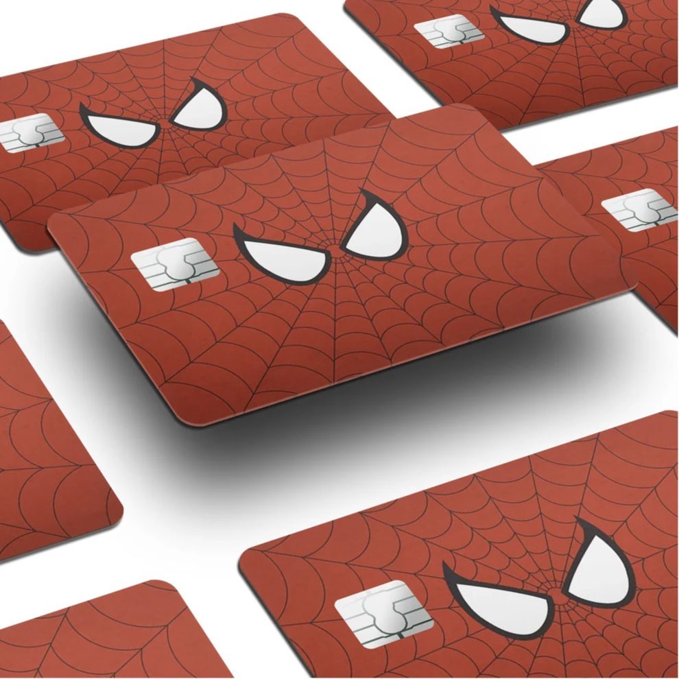 4 Pack Spiderman Face Credit Card Skin Marvel Comics Decal Sticker Set Superhero