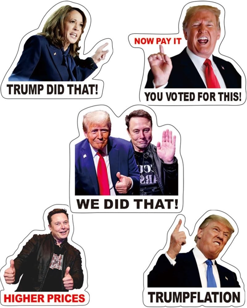 100 PCS Funny Anti-Trump Stickers – Waterproof, Easy to Remove, No Residue, Deca