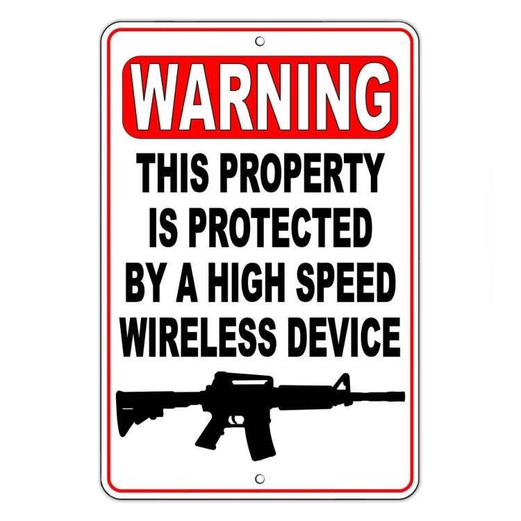 Warning This Property Protected By A Wireless Device Sign / Decal / security