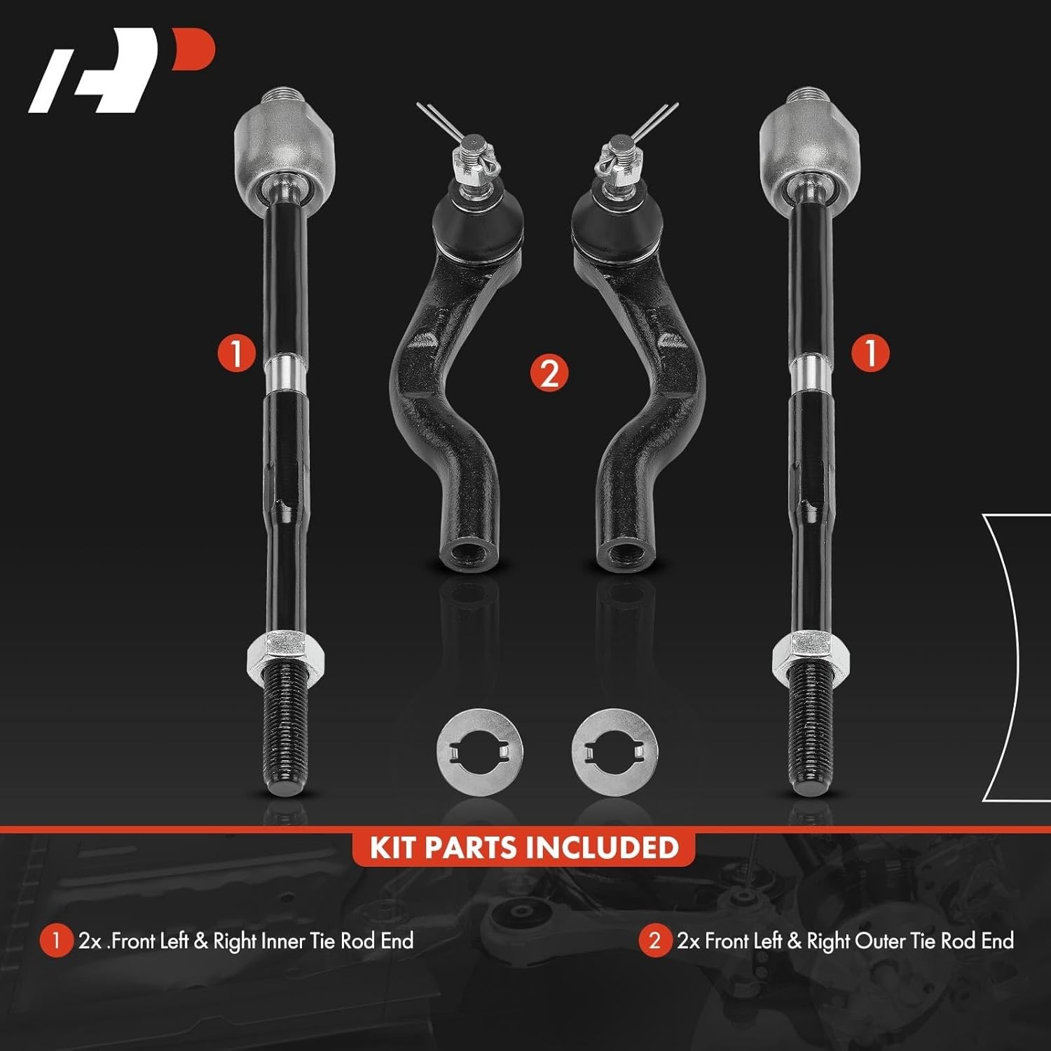 Set of 4 Front Inner and Outer Tie Rod End Kit for Honda CR-V CRV 2017-2023 Gas