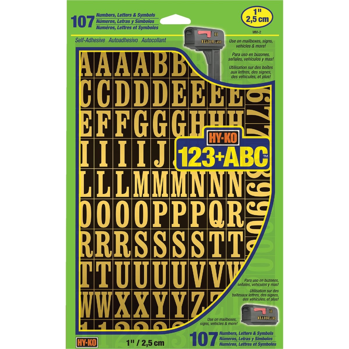 Hy-Ko 1 In. Numbers, Letters & Symbols (107 Count) MM2 Hy-Ko MM2 029069020200