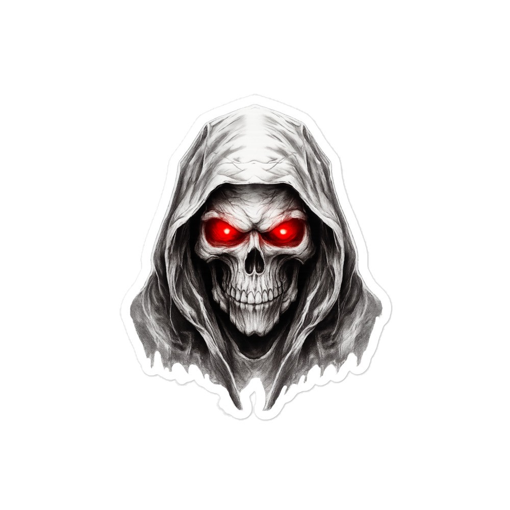 Grim Reaper Death Skull, Vinyl Sticker Decal – Car Window, Laptop, Truck, SUV