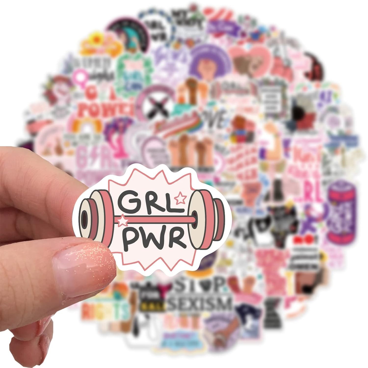 100Pcs Inspirational Feminist Stickers Pack,Girl Power Rights Feminism Colorful
