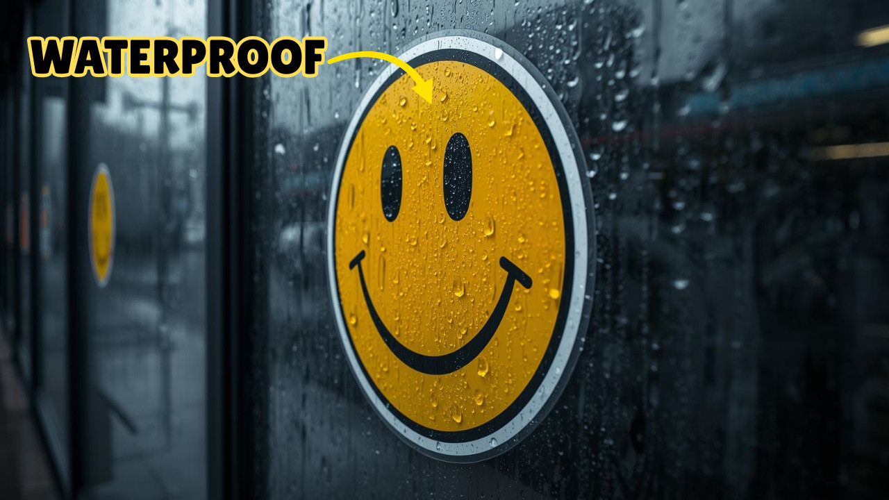 18" JUMBO/GIGANTIC/XTRA-LARGE Vinyl Happy Face Sticker Decal 18" Diameter!