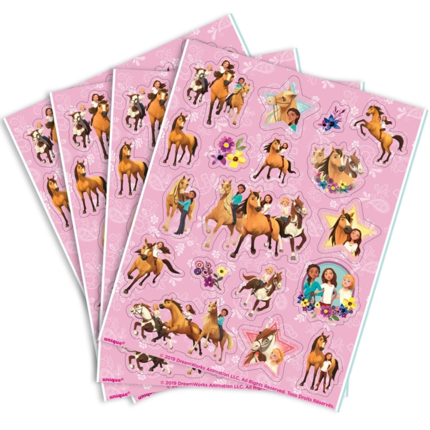 Unique Spirit Riding Free Party Stickers, 1 Pack