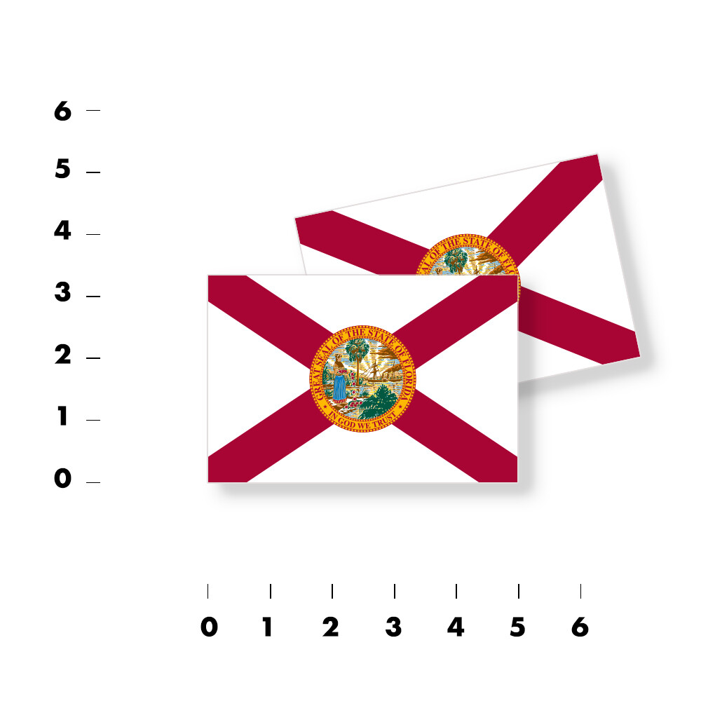 Florida State Flag – Set of 4 Vinyl Sticker / Adhesive Decals Various Sizes