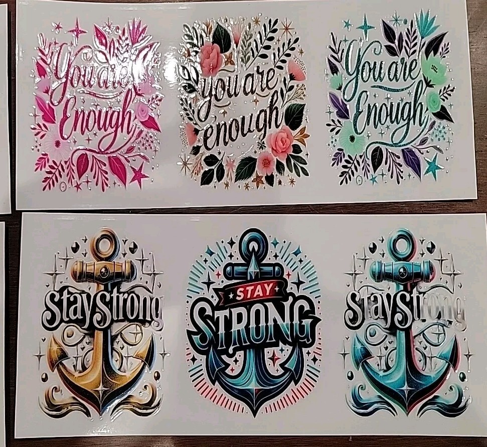 UV DTF Encouraging Words Quotes Dream Big Believe 12 Pc Decals Sticker Set