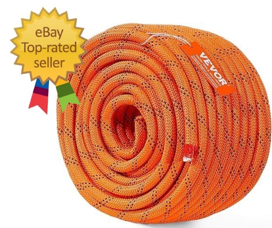Double Braided Polyester Rope, 1/2 in X 120 Ft, 48 Strands, 8000 LBS Breaking St