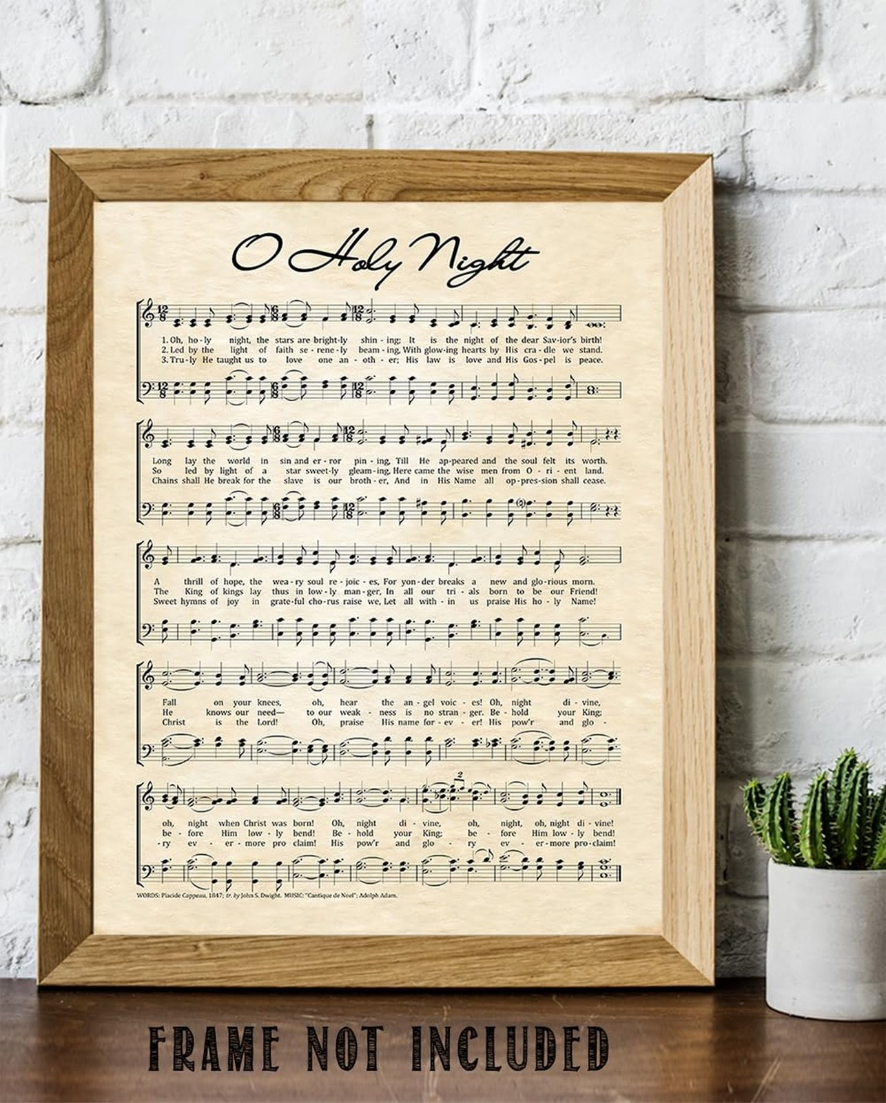 Vintage O Holy Night Music Sheet Poster – Antique Christmas Carol Wall Art De…