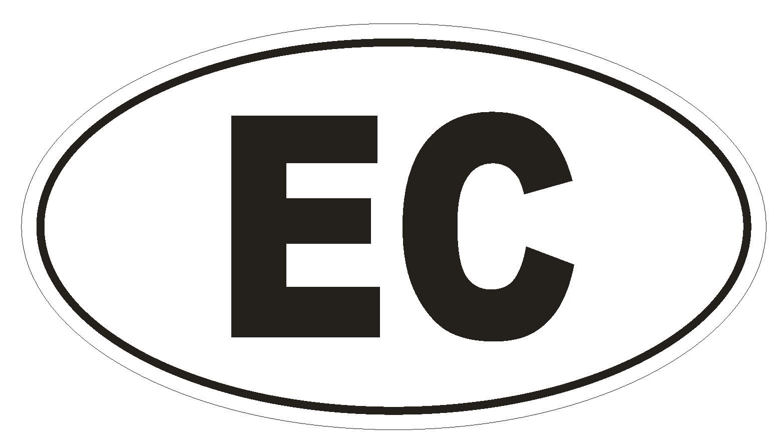 EC Ecuador Country Code Oval Bumper Sticker or Helmet Sticker D977