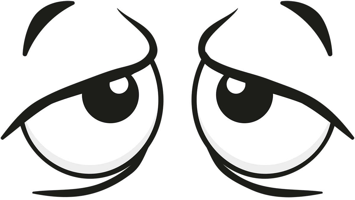 Googly Eyes Tired Vinyl Decal 6 inches wide