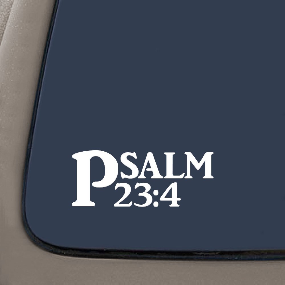 CMI DD736 Psalm 23:4 Bible Verse Decal Sticker | 7.5-Inches by 3-Inches |