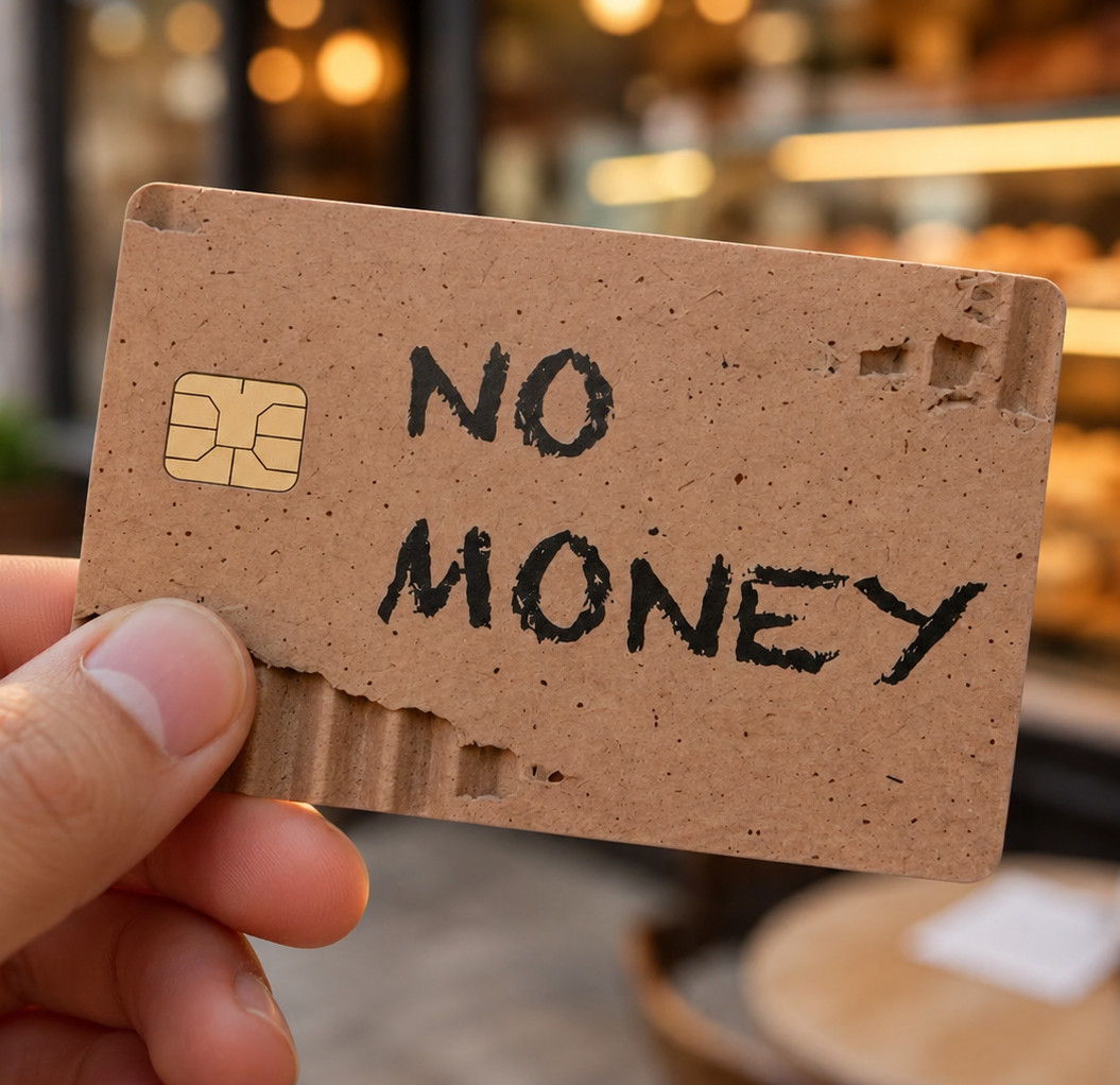 No Money Credit Debit Card Skin Cover Sticker Chip Funny Decal – 2 Pack