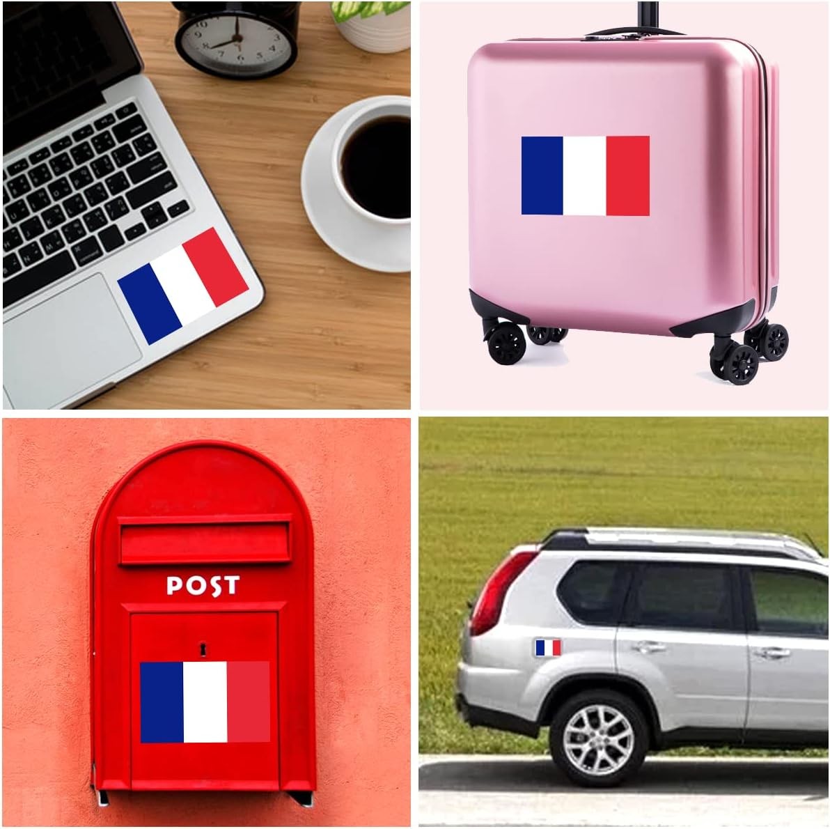 France Flag Stickers Decals 3 Pack 11.7 x 8.3 Inches