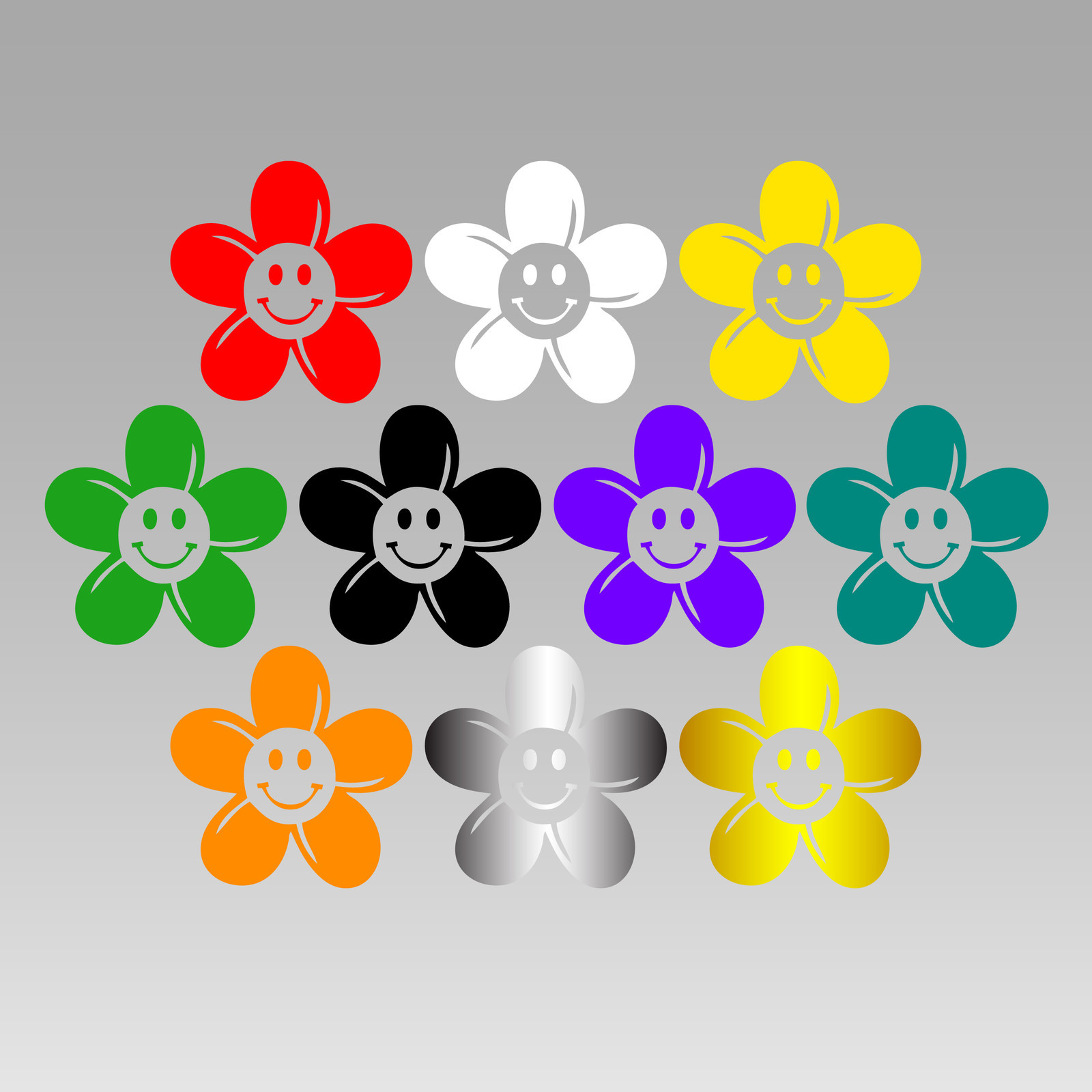 Smiling Daisy 4 Inch Vinyl Decal Flower Sticker New! Multiple Colors Available!