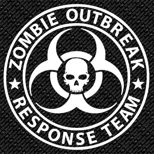 ZOMBIE OUTBREAK RESPONSE TEAM CAR WINDOW VINYL DECAL STICKER (ZO-01)