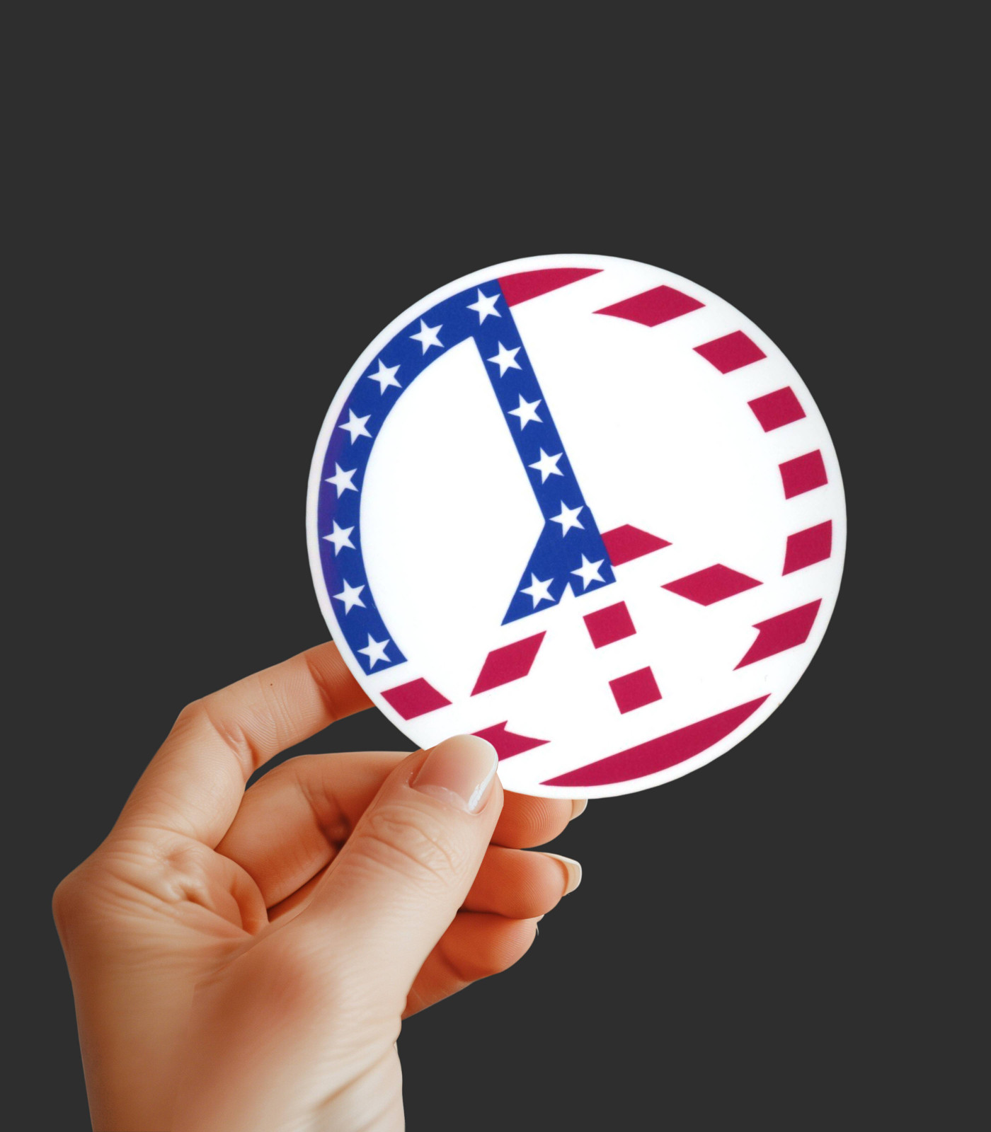 Peace Symbol Sticker Logo USA Flag Sticker 3" Inch