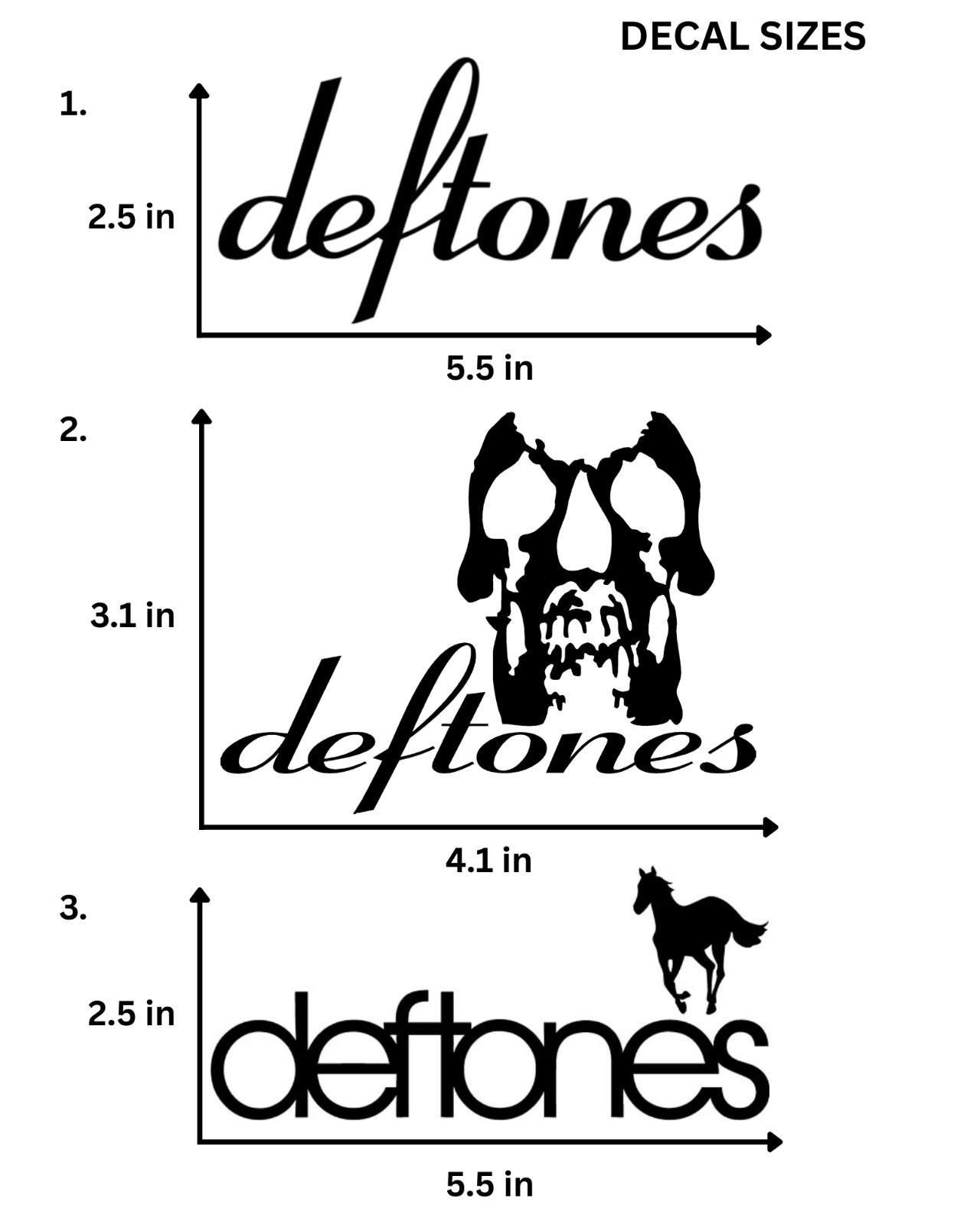 Deftones Logo Vinyl Decals – 2 Pack – Choose Your Decal & Color