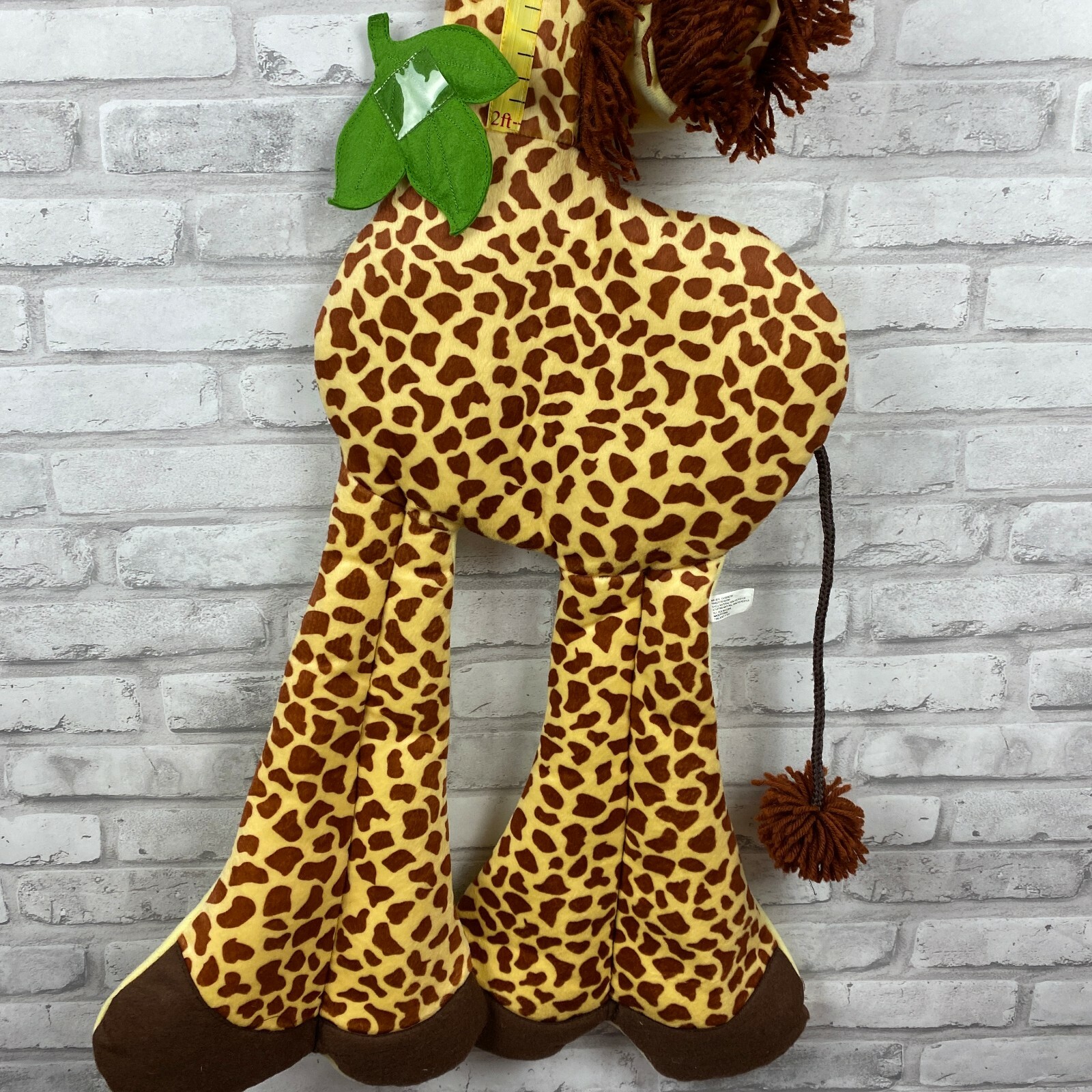 Giraffe Wall Hanging Growth Chart Fabric Moveable Leaves for Photos Kids Baby