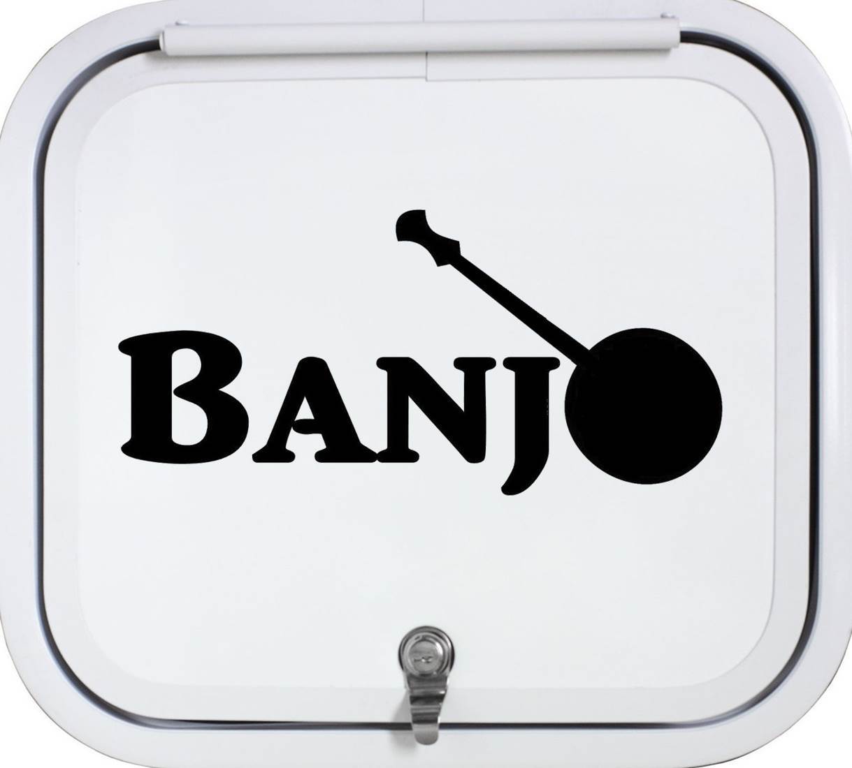 D1090BK Banjo Bluegrass Decal Sticker for Car Window Acoustic Guitar Mandolin