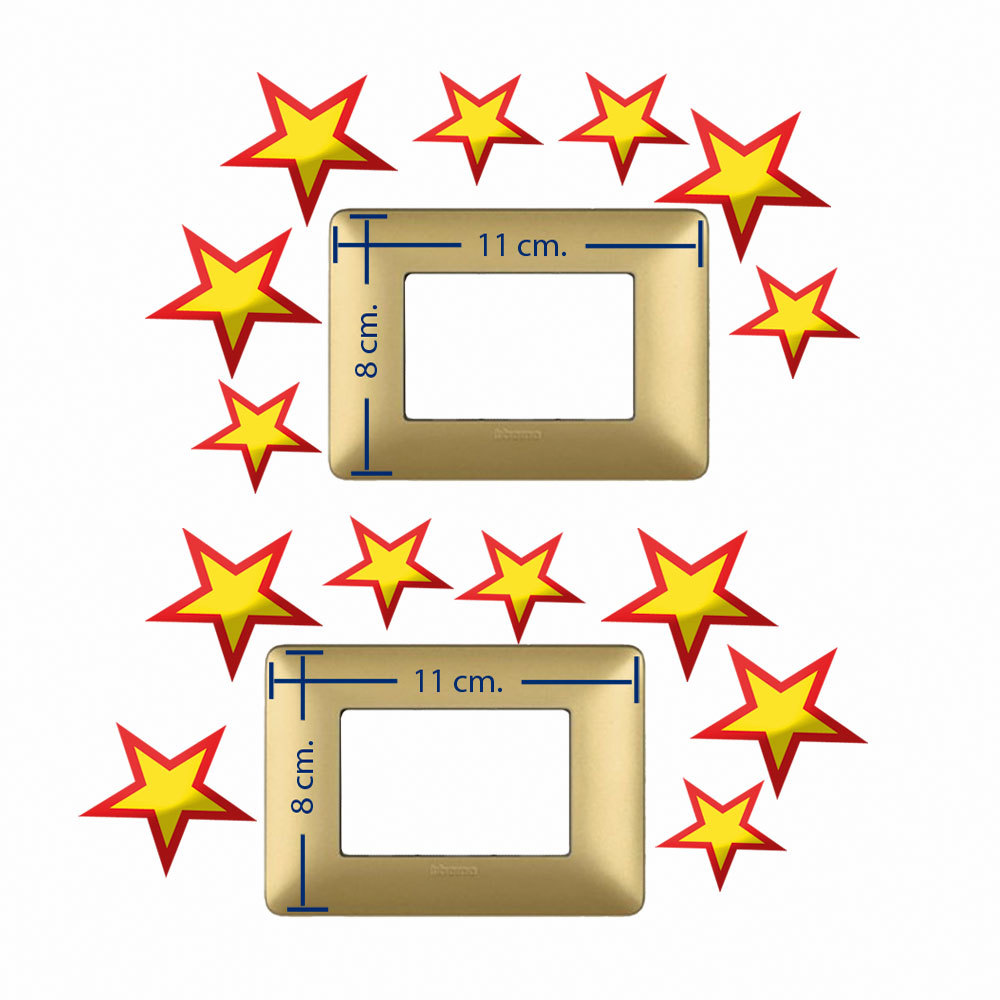 Yellow Stars Red Stickers Stars Light Switch Stickers 14pcs
