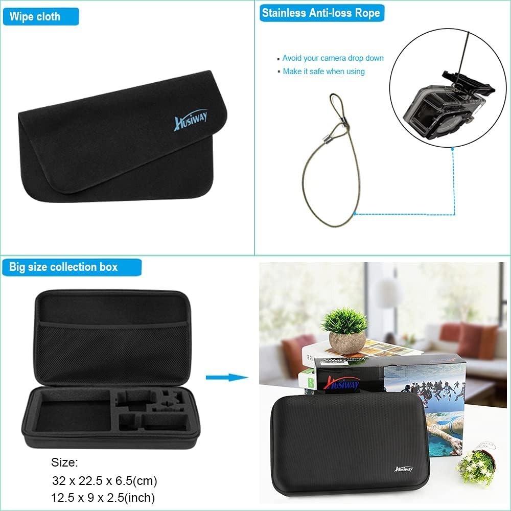GoPro Hero 13 12 11 10 9 Accessories Kit: Waterproof Case, Screen Protector